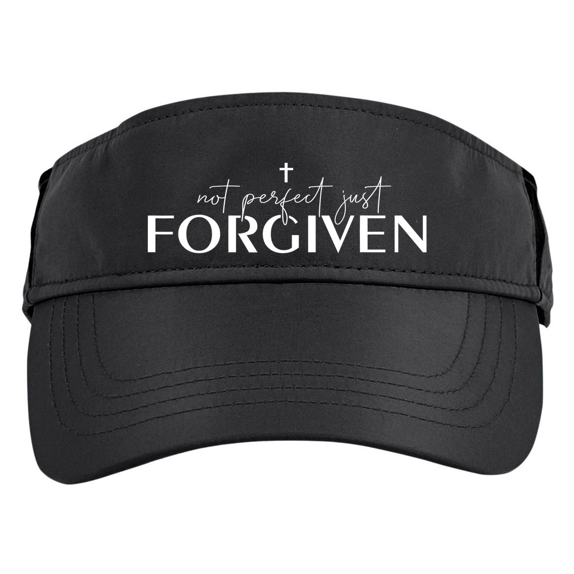 Not Perfect Just Forgiven Christian God Jesus Faith Prayers Adult Drive Performance Visor