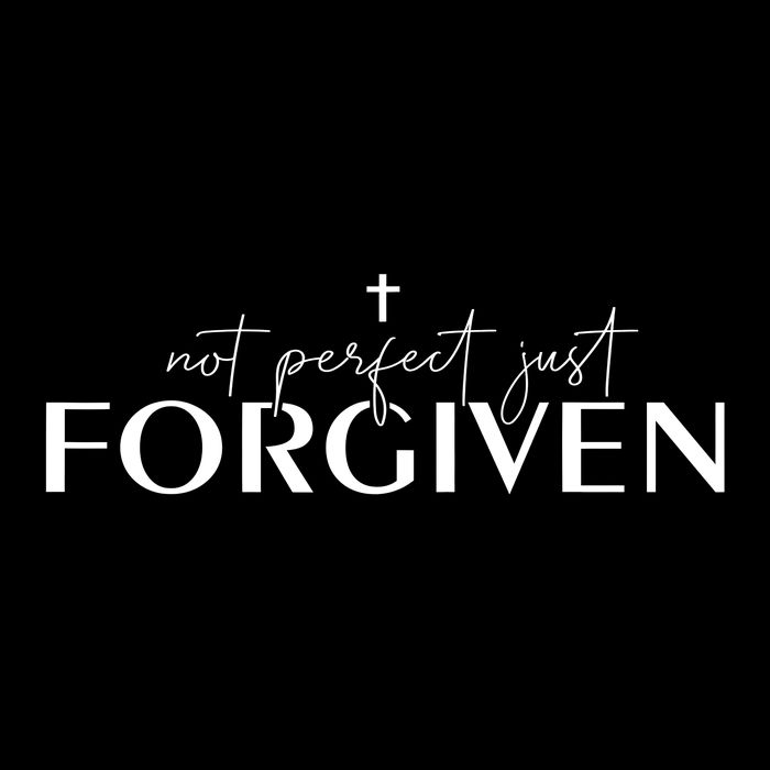 Not Perfect Just Forgiven Christian God Jesus Faith Prayers Drawstring Bag