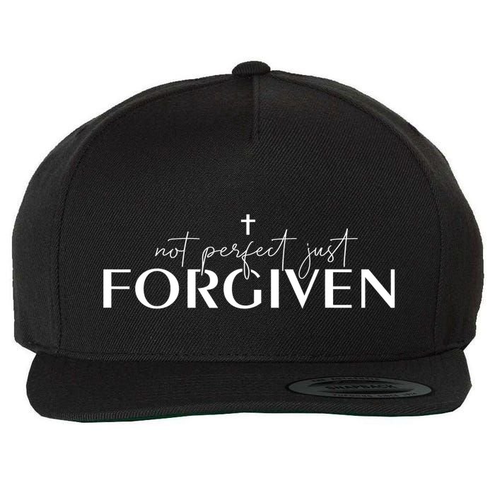 Not Perfect Just Forgiven Christian God Jesus Faith Prayers Wool Snapback Cap
