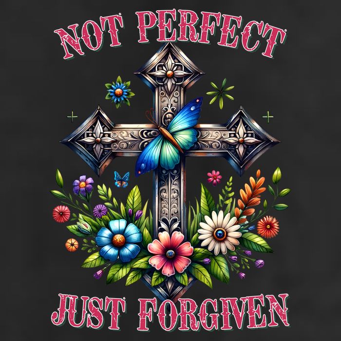 Not Perfect Just Forgiven Jesus Christ Cool Comfort Performance Bucket Hat