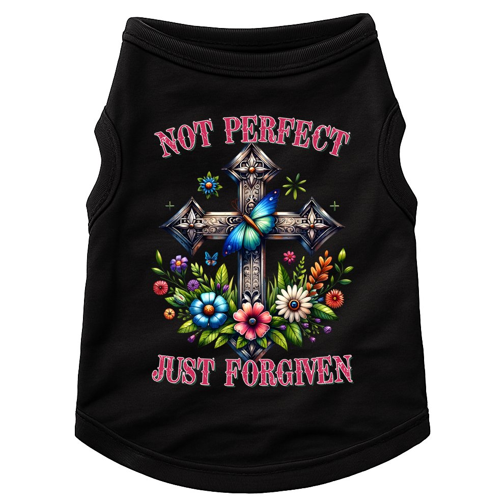 Not Perfect Just Forgiven Jesus Christ Doggie Tank
