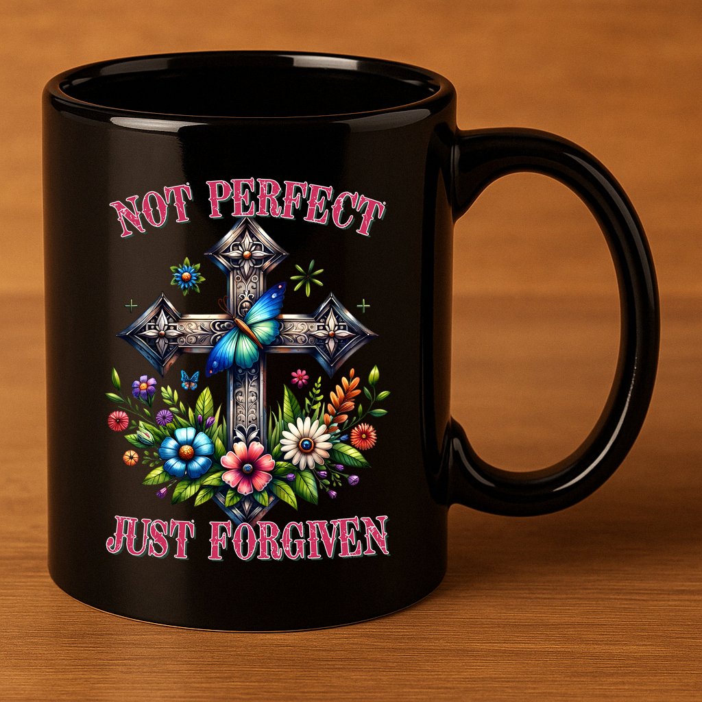 Not Perfect Just Forgiven Jesus Christ 11oz C Handle Ceramic Mug