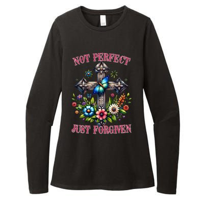 Not Perfect Just Forgiven Jesus Christ Womens CVC Long Sleeve Shirt