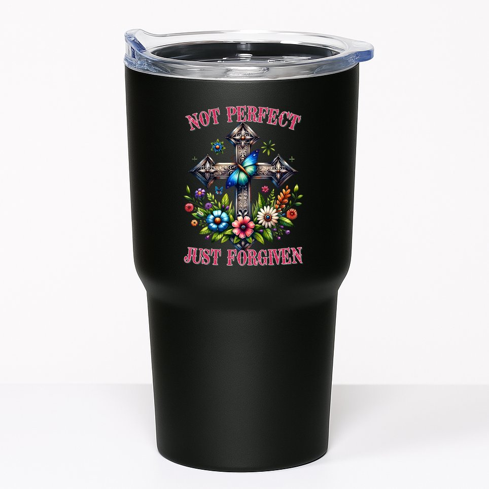 Not Perfect Just Forgiven Jesus Christ Tumbler