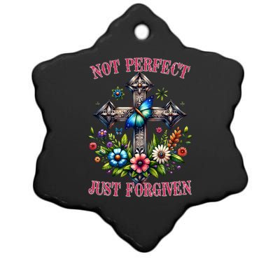 Not Perfect Just Forgiven Jesus Christ Ceramic Star Ornament