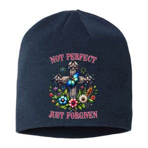 Not Perfect Just Forgiven Jesus Christ Sustainable Beanie