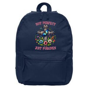 Not Perfect Just Forgiven Jesus Christ 16 in Basic Backpack