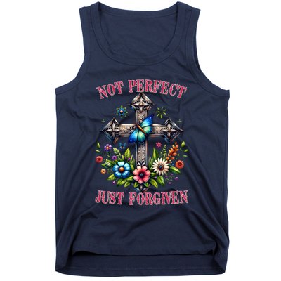 Not Perfect Just Forgiven Jesus Christ Tank Top