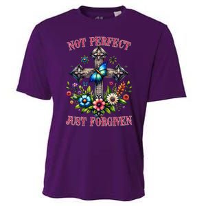 Not Perfect Just Forgiven Jesus Christ Cooling Performance Crew T-Shirt