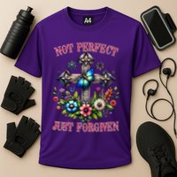 Not Perfect Just Forgiven Jesus Christ Performance Shirt