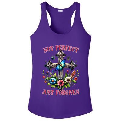 Not Perfect Just Forgiven Jesus Christ Ladies PosiCharge Competitor Racerback Tank