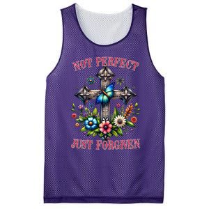 Not Perfect Just Forgiven Jesus Christ Mesh Reversible Basketball Jersey Tank