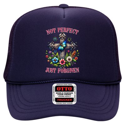 Not Perfect Just Forgiven Jesus Christ Trucker Hat