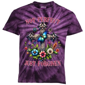 Not Perfect Just Forgiven Jesus Christ Kids Tie-Dye T-Shirt