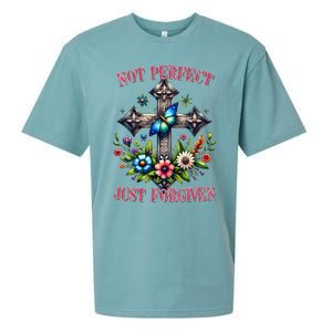 Not Perfect Just Forgiven Jesus Christ Sueded Cloud Jersey T-Shirt