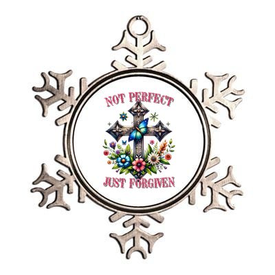 Not Perfect Just Forgiven Jesus Christ Metallic Star Ornament