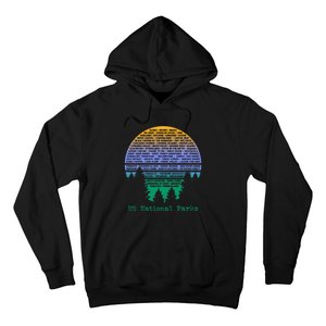 National Parks List Word Cloud Sunset Trees Men Women Kids Hoodie