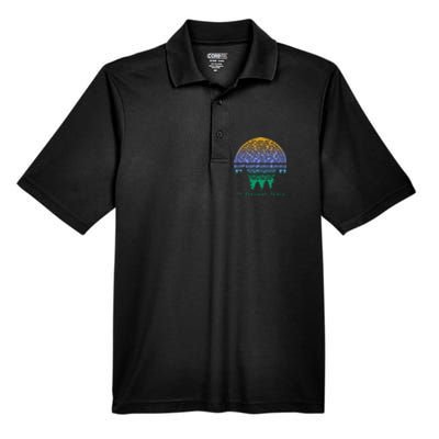 National Parks List Word Cloud Sunset Trees Men's Origin Performance Pique Polo