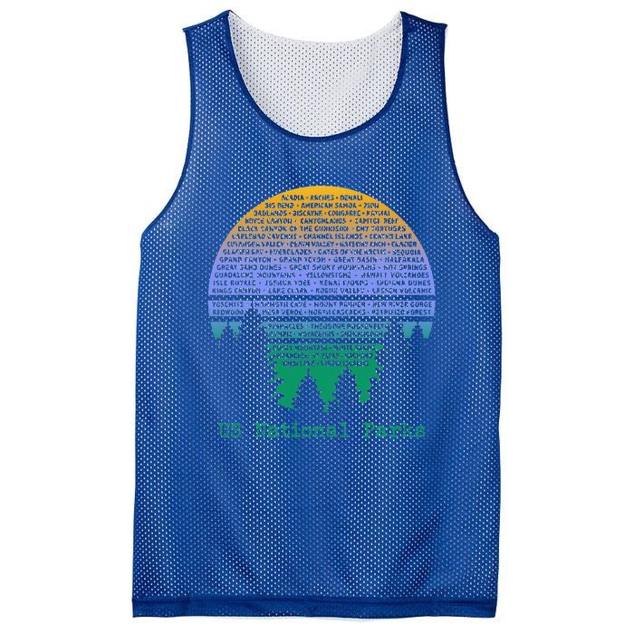 National Parks List Word Cloud Sunset Trees Mesh Reversible Basketball Jersey Tank