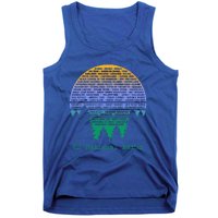 National Parks List Word Cloud Sunset Trees Tank Top