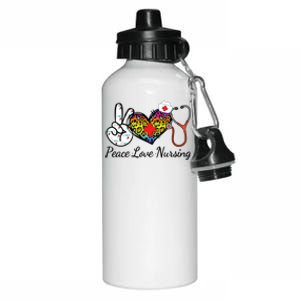 Nurse Peace Love Nursing Medical Gift Aluminum Water Bottle