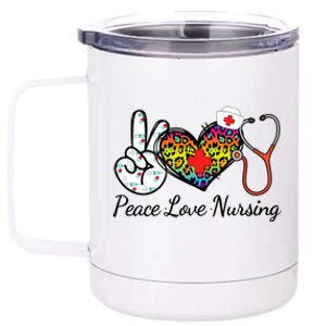 Nurse Peace Love Nursing Medical Gift 12 oz Stainless Steel Tumbler Cup