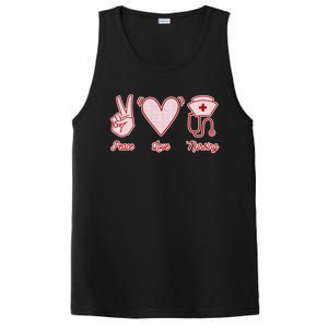 Nurse Peace Love Nursing Medicine Gift PosiCharge Competitor Tank