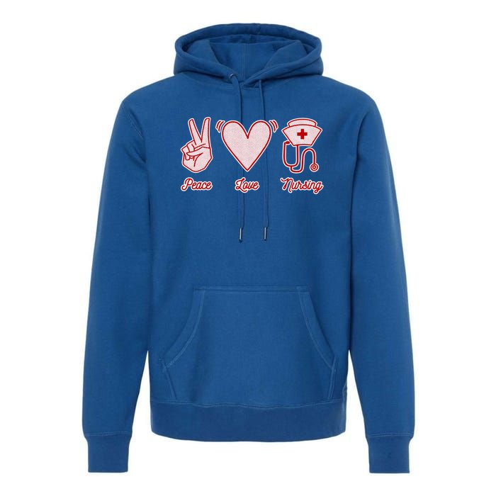 Nurse Peace Love Nursing Medicine Gift Premium Hoodie