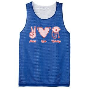 Nurse Peace Love Nursing Medicine Gift Mesh Reversible Basketball Jersey Tank