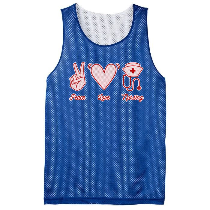 Nurse Peace Love Nursing Medicine Gift Mesh Reversible Basketball Jersey Tank