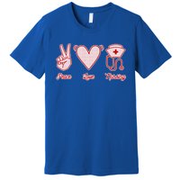 Nurse Peace Love Nursing Medicine Gift Premium T-Shirt