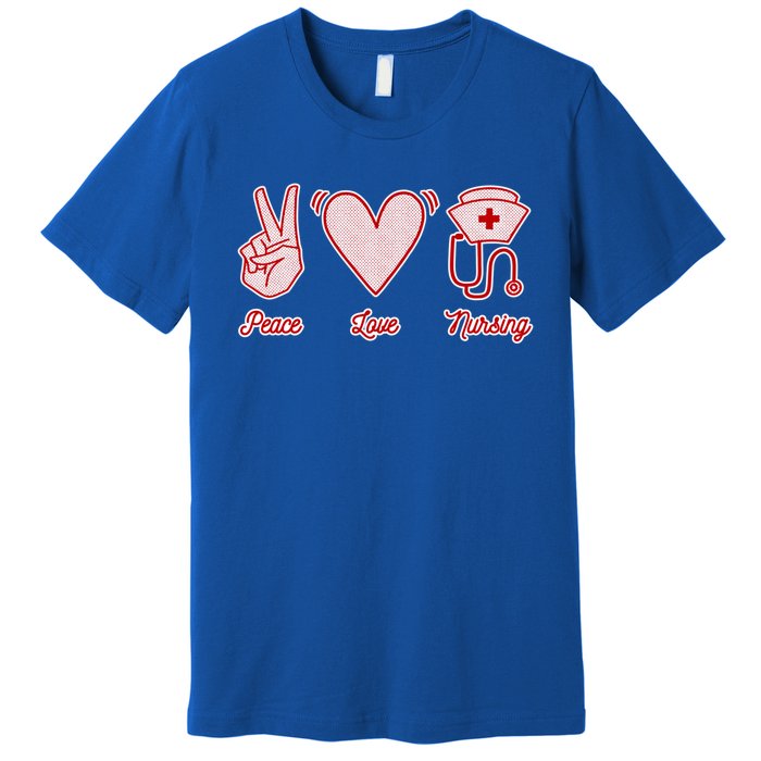 Nurse Peace Love Nursing Medicine Gift Premium T-Shirt