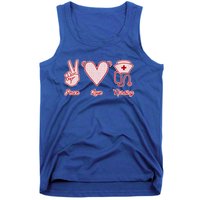 Nurse Peace Love Nursing Medicine Gift Tank Top