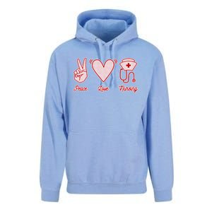 Nurse Peace Love Nursing Medicine Gift Unisex Surf Hoodie