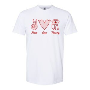 Nurse Peace Love Nursing Medicine Gift Softstyle CVC T-Shirt