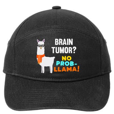 No Prob Llama Brain Tumor Survivor Recovery Get Well Gifts 7-Panel Snapback Hat