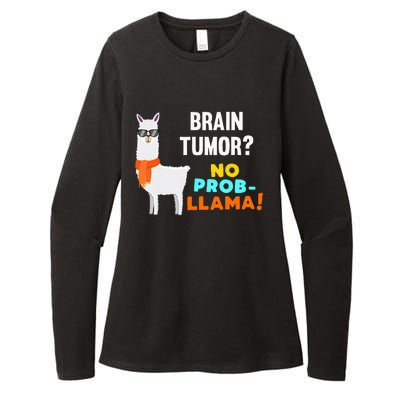 No Prob Llama Brain Tumor Survivor Recovery Get Well Gifts Womens CVC Long Sleeve Shirt