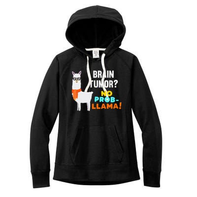 No Prob Llama Brain Tumor Survivor Recovery Get Well Gifts Women's Fleece Hoodie