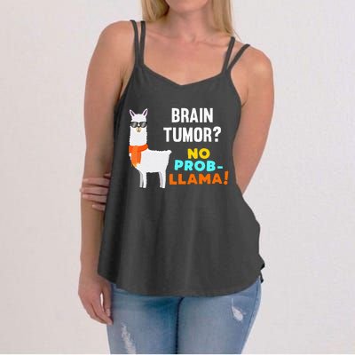 No Prob Llama Brain Tumor Survivor Recovery Get Well Gifts Women's Strappy Tank