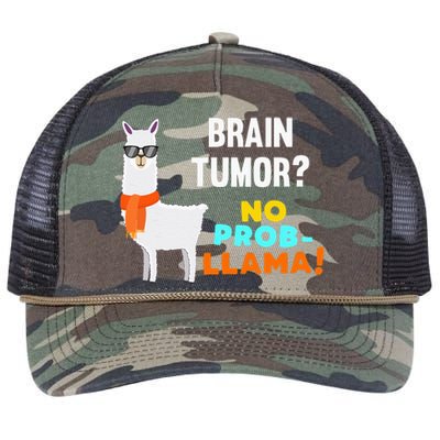 No Prob Llama Brain Tumor Survivor Recovery Get Well Gifts Retro Rope Trucker Hat Cap