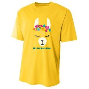 No Prob Llama Christmas Women Girl Birthday Youth Performance Sprint T-Shirt