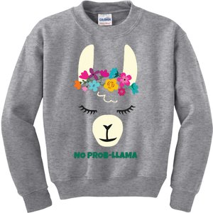 No Prob Llama Christmas Women Girl Birthday Kids Sweatshirt