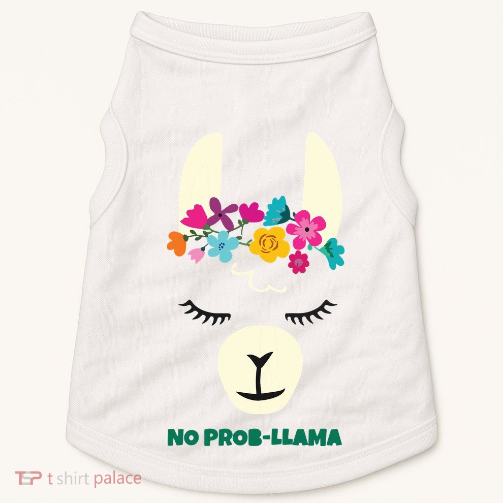 No Prob Llama Christmas Women Girl Birthday Doggie Tank
