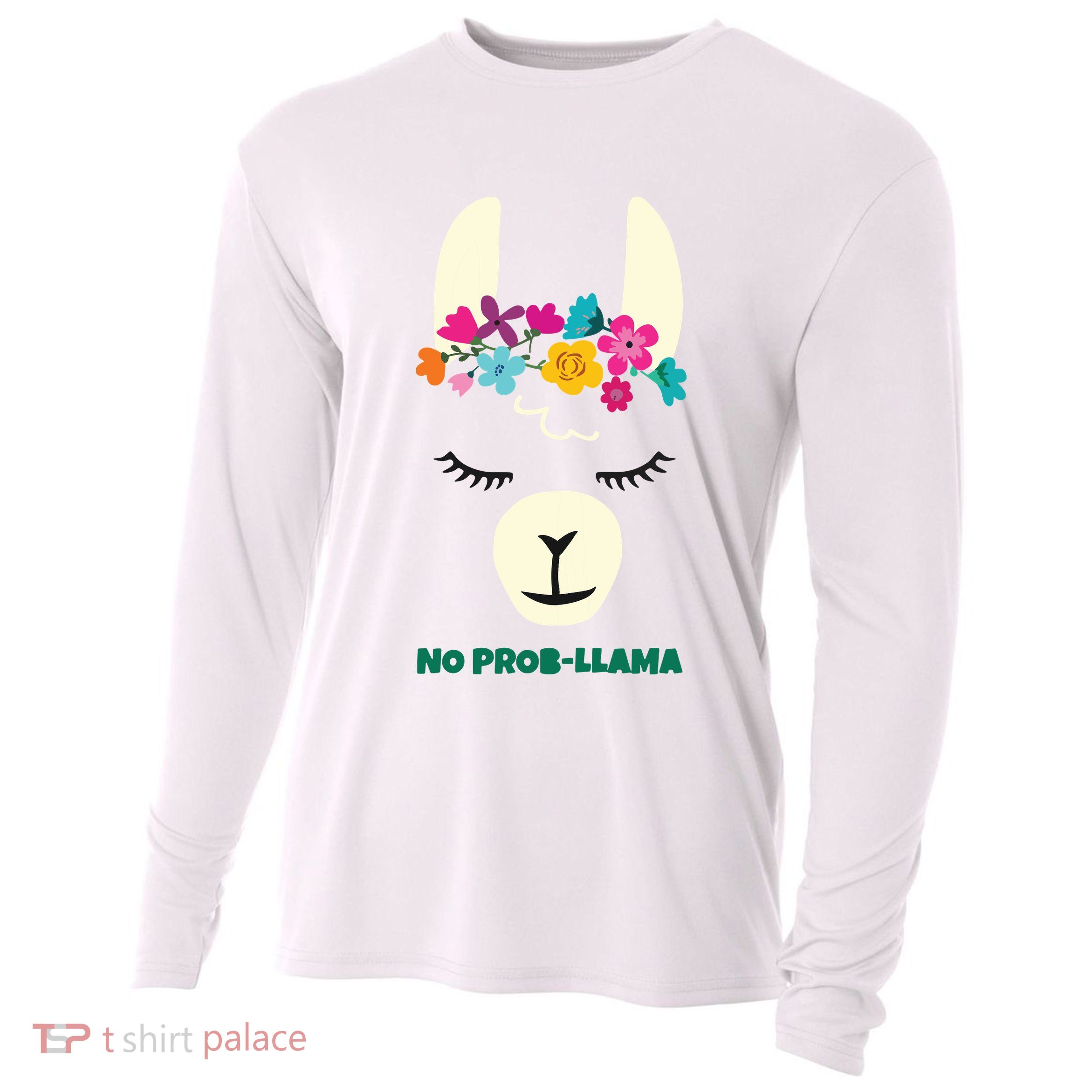 No Prob Llama Christmas Women Girl Birthday Cooling Performance Long Sleeve Crew