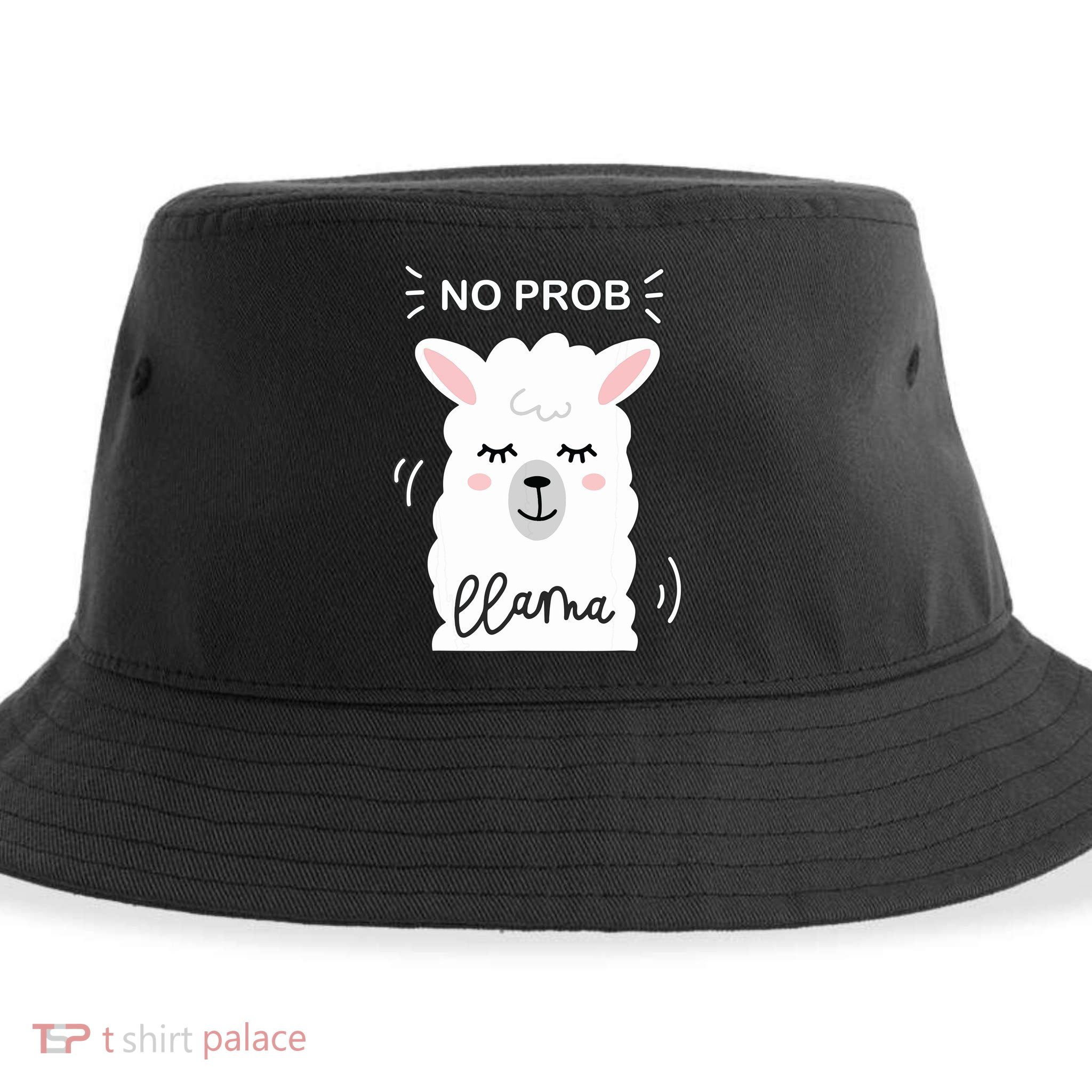 No Prob Llama Cute Funny No Drama Alpaca Lammacorn Sustainable Bucket Hat