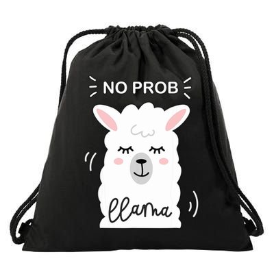 No Prob Llama Cute Funny No Drama Alpaca Lammacorn Drawstring Bag