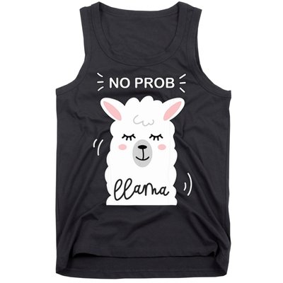 No Prob Llama Cute Funny No Drama Alpaca Lammacorn Tank Top