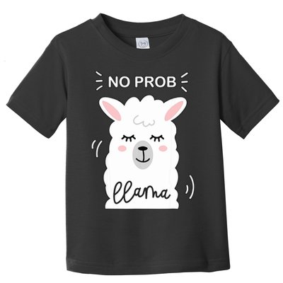No Prob Llama Cute Funny No Drama Alpaca Lammacorn Toddler T-Shirt