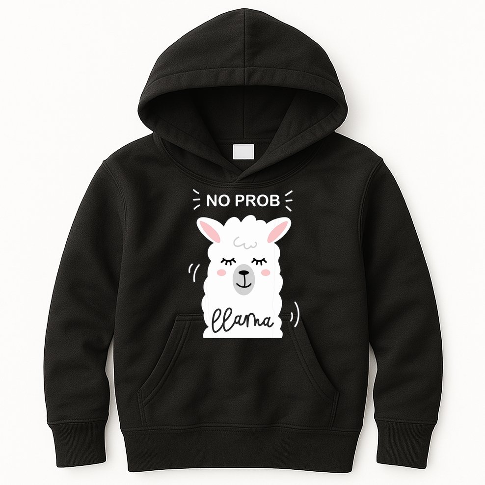 No Prob Llama Cute Funny No Drama Alpaca Lammacorn Kids Hoodie