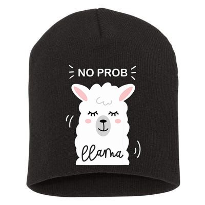 No Prob Llama Cute Funny No Drama Alpaca Lammacorn Short Acrylic Beanie